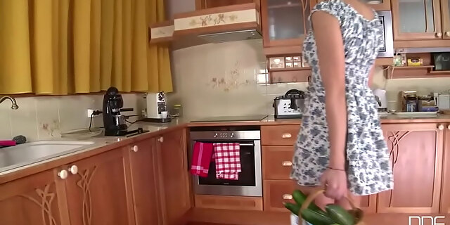 black,czech,high heels,kitchen,lingerie,sex,shaved pussy,small tits,solo