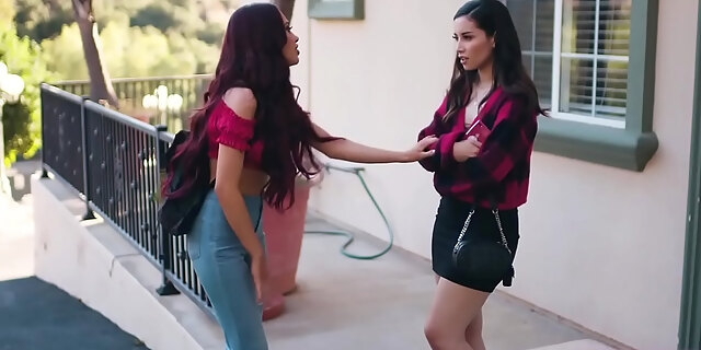 brunette,lesbian,lesbian teen,licking,oral,pussy,redhead,teen,threesome