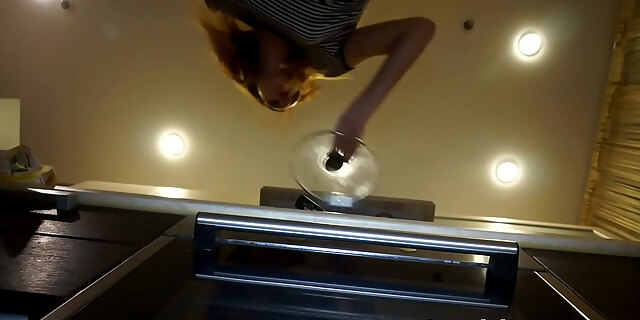 ass,erotic,girlfriend,juicy,kitchen,pov,redhead,shaved pussy,solo